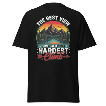 The Best View Comes After The Hardest Climb T-Shirt - Black - TeeRipple