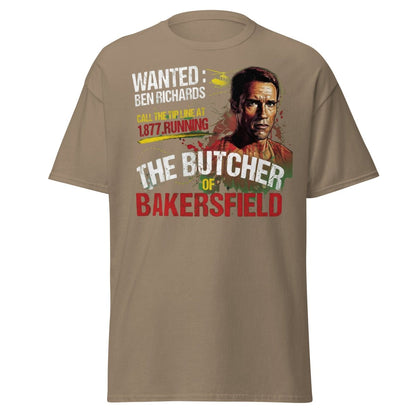 The Butcher of Bakersfield Running Man Arnold T-Shirt - Brown Savana - TeeRipple