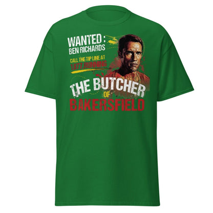 The Butcher of Bakersfield Running Man Arnold T-Shirt - Turf Green - TeeRipple
