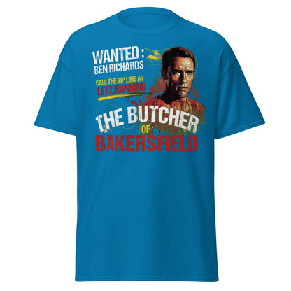 The Butcher of Bakersfield Running Man Arnold T-Shirt - Sapphire - TeeRipple