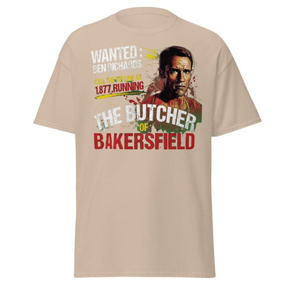 The Butcher of Bakersfield Running Man Arnold T-Shirt - Sand - TeeRipple