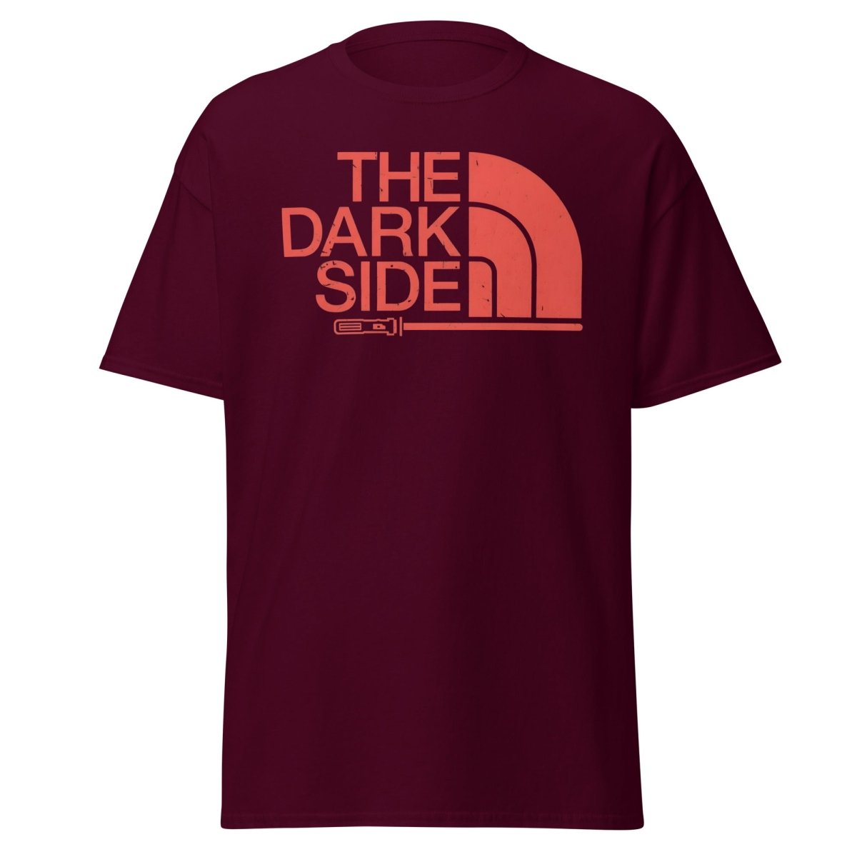 The Dark Side T-Shirt – Bold Red Logo Lightsaber Tee - Maroon - TeeRipple