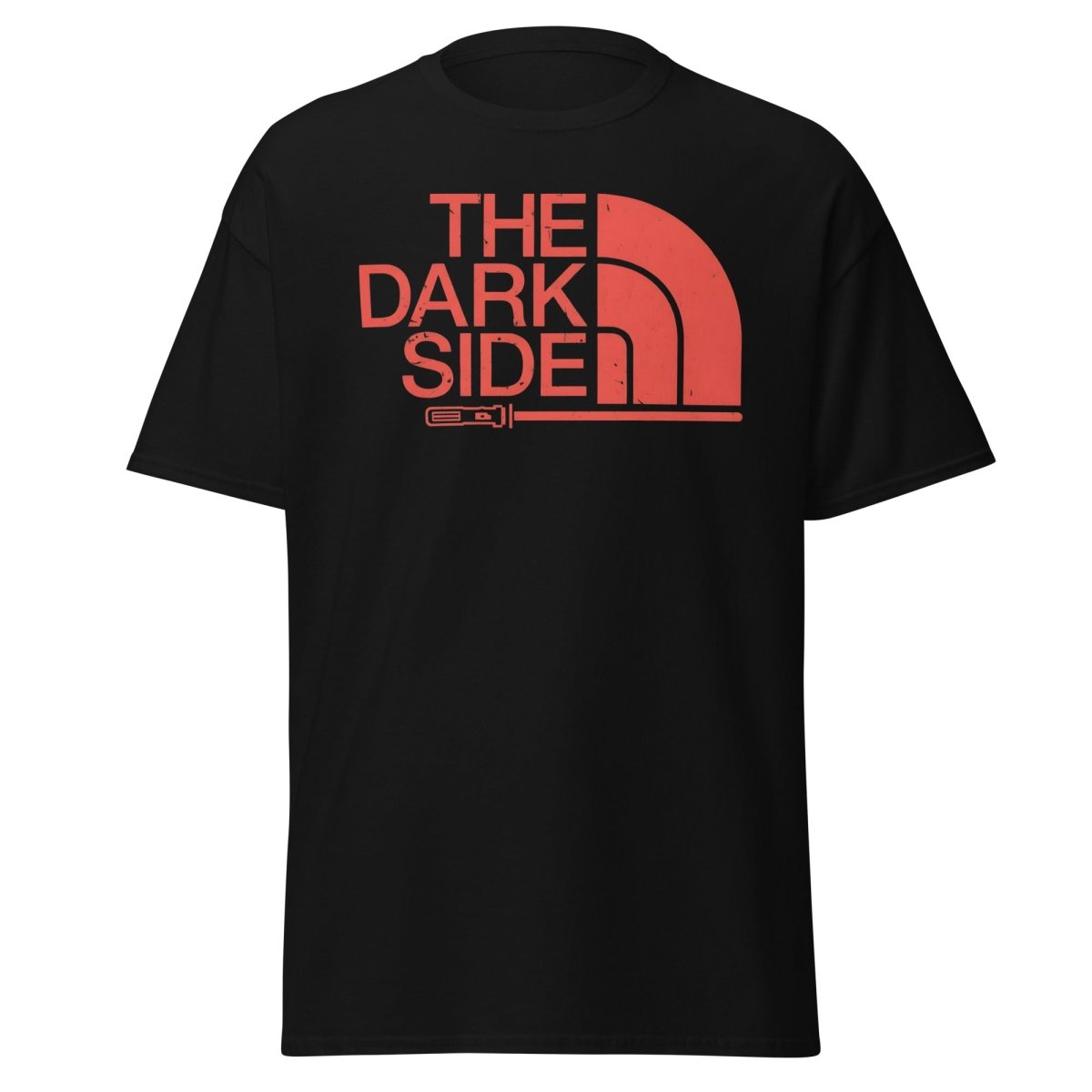 The Dark Side T-Shirt – Bold Red Logo Lightsaber Tee - Black - TeeRipple