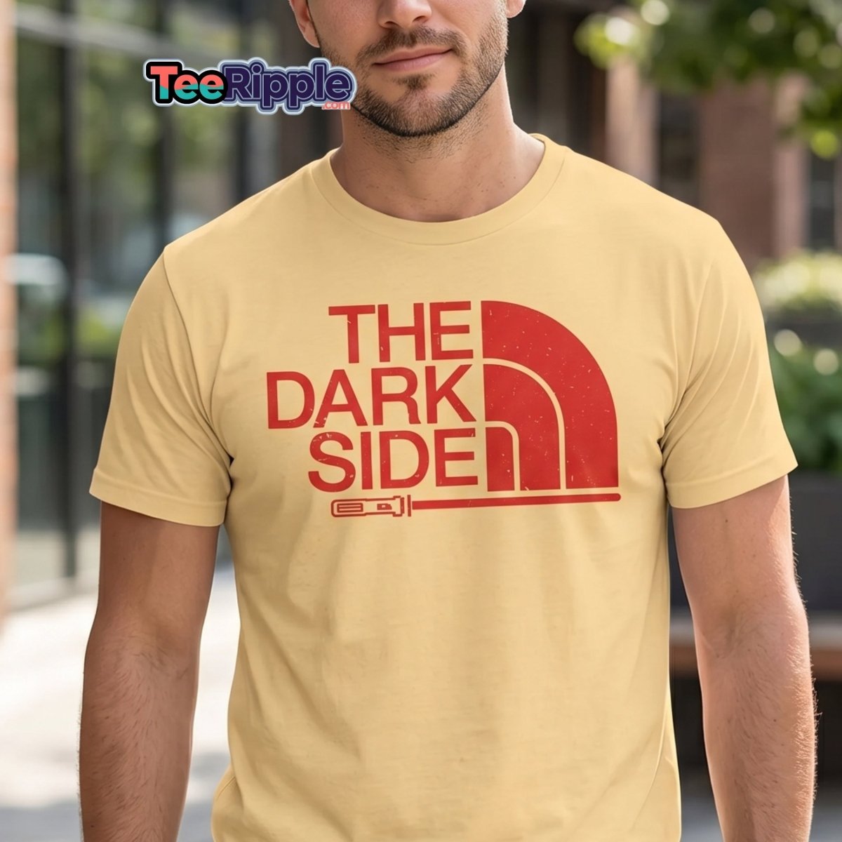The Dark Side T-Shirt – Bold Red Logo Lightsaber Tee - Maroon - TeeRipple