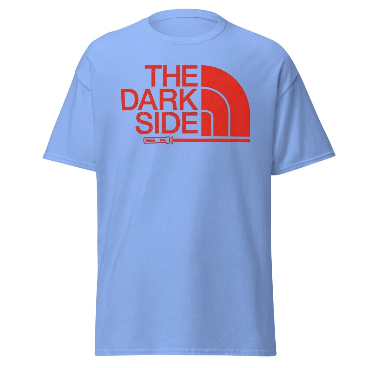 The Dark Side T-Shirt – Bold Red Logo Lightsaber Tee - Carolina Blue - TeeRipple