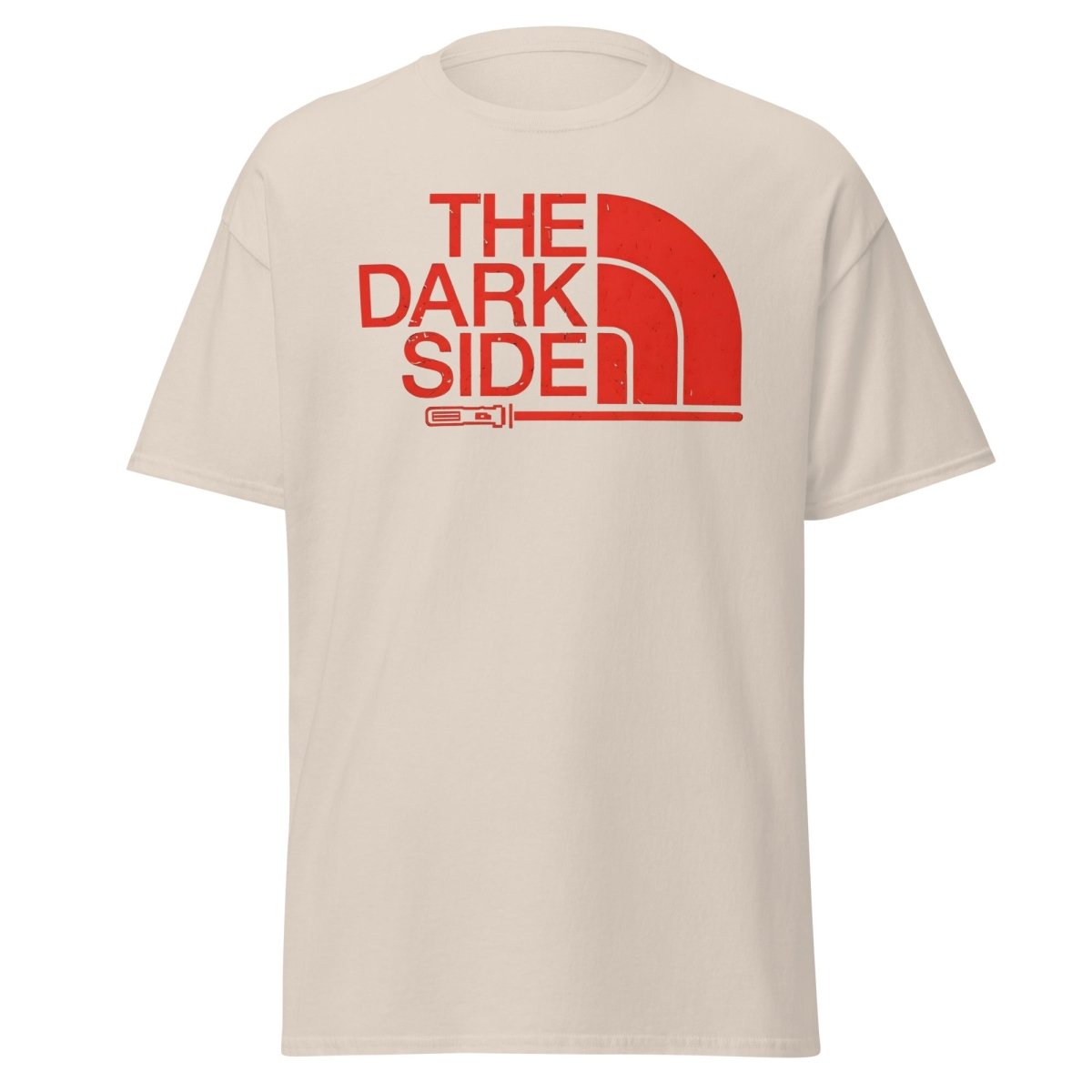 The Dark Side T-Shirt – Bold Red Logo Lightsaber Tee - Natural - TeeRipple
