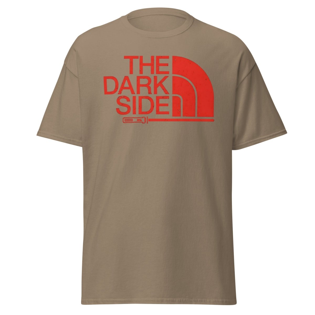 The Dark Side T-Shirt – Bold Red Logo Lightsaber Tee - Brown Savana - TeeRipple