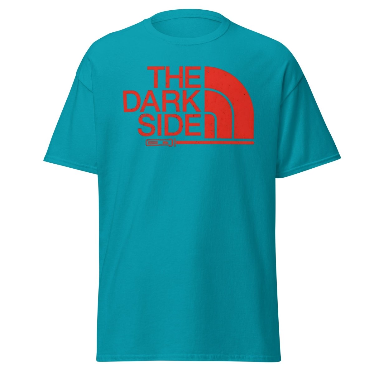The Dark Side T-Shirt – Bold Red Logo Lightsaber Tee - Tropical Blue - TeeRipple