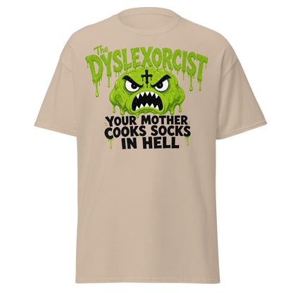 The Dyslexorcist Horror Parody Funny T-Shirt - Sand - TeeRipple