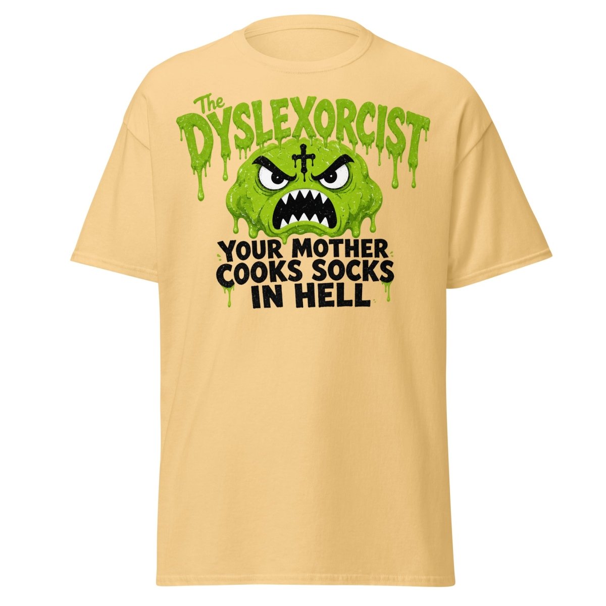 The Dyslexorcist Horror Parody Funny T-Shirt - Yellow Haze - TeeRipple
