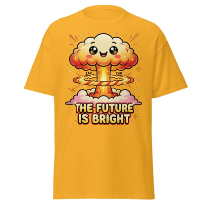The Future Is Bright Cute Mushroom Cloud T-Shirt - Gold - TeeRipple
