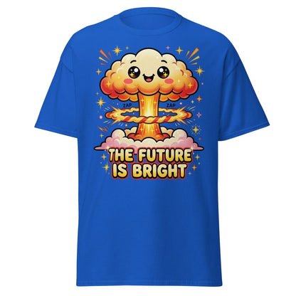 The Future Is Bright Cute Mushroom Cloud T-Shirt - Royal - TeeRipple