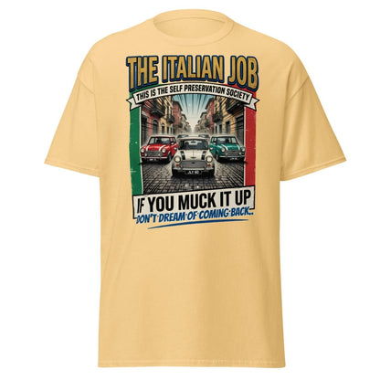 The Italian Job Mini Cooper T-Shirt - Self Preservation Society - Yellow Haze - TeeRipple