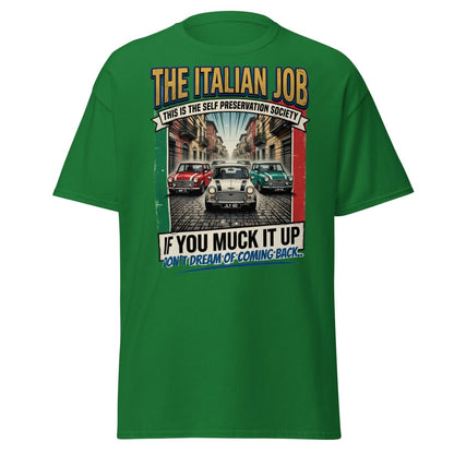 The Italian Job Mini Cooper T-Shirt - Self Preservation Society - Turf Green - TeeRipple