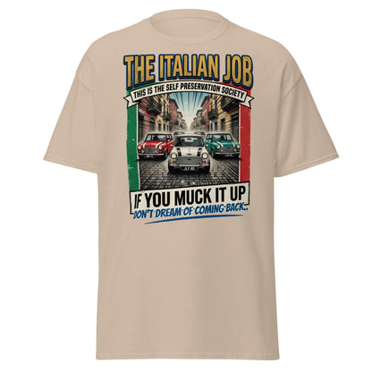 The Italian Job Mini Cooper T-Shirt - Self Preservation Society - Sand - TeeRipple