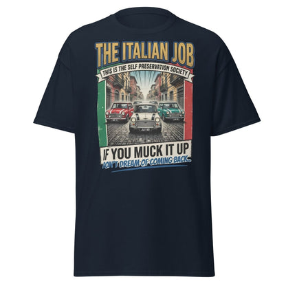 The Italian Job Mini Cooper T-Shirt - Self Preservation Society - Navy - TeeRipple