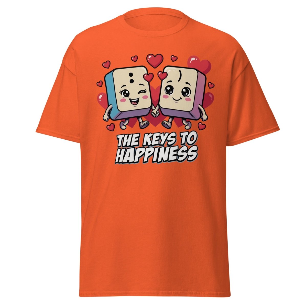 The Keys to Happiness Cute Keys Love T-Shirt - Orange - TeeRipple