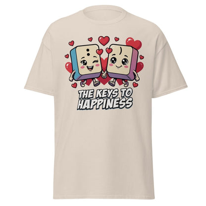 The Keys to Happiness Cute Keys Love T-Shirt - Natural - TeeRipple