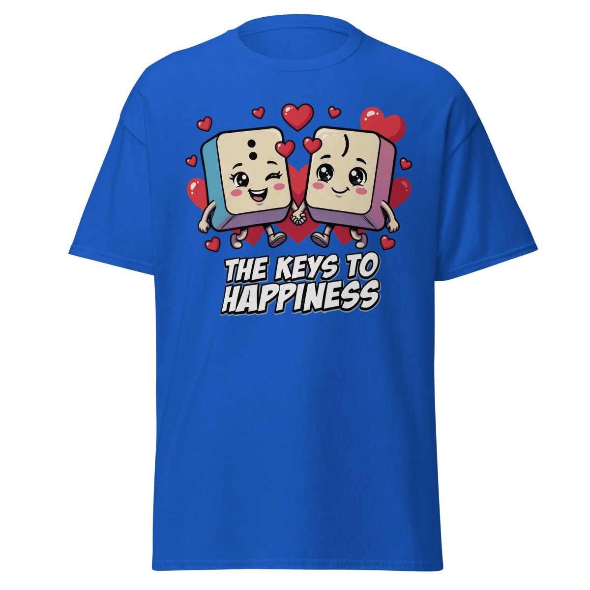 The Keys to Happiness Cute Keys Love T-Shirt - Royal - TeeRipple