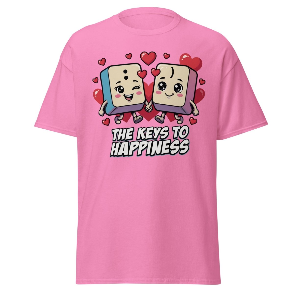 The Keys to Happiness Cute Keys Love T-Shirt - Azalea - TeeRipple