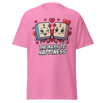 The Keys to Happiness Cute Keys Love T-Shirt - Azalea - TeeRipple