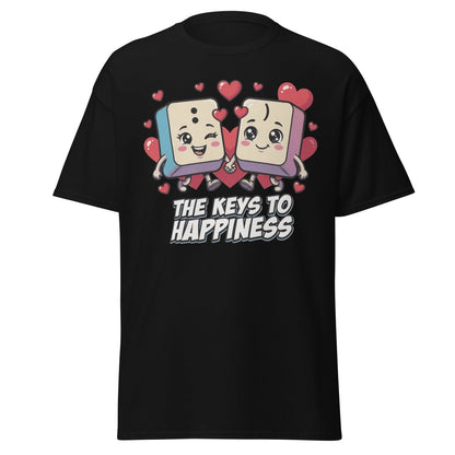 The Keys to Happiness Cute Keys Love T-Shirt - Black - TeeRipple