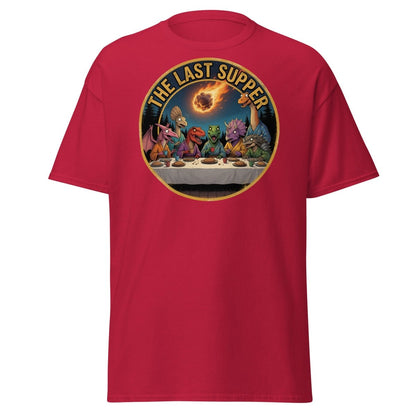 The Last Supper Dinosaur T-Shirt - Funny Dino Apocalypse Tee - Cardinal - TeeRipple