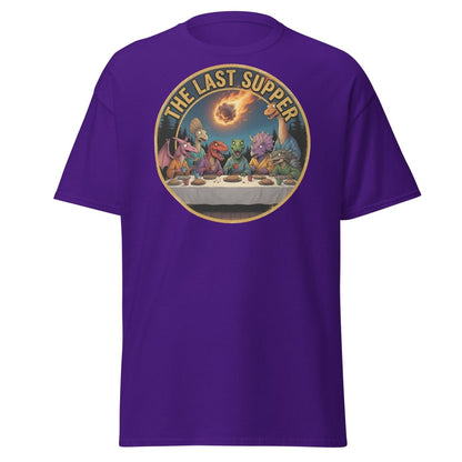 The Last Supper Dinosaur T-Shirt - Funny Dino Apocalypse Tee - Purple - TeeRipple