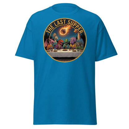 The Last Supper Dinosaur T-Shirt - Funny Dino Apocalypse Tee - Sapphire - TeeRipple