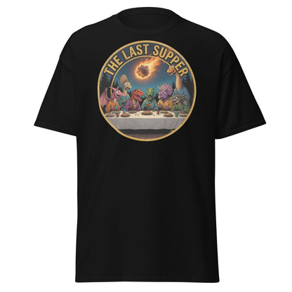 The Last Supper Dinosaur T-Shirt - Funny Dino Apocalypse Tee - Black - TeeRipple