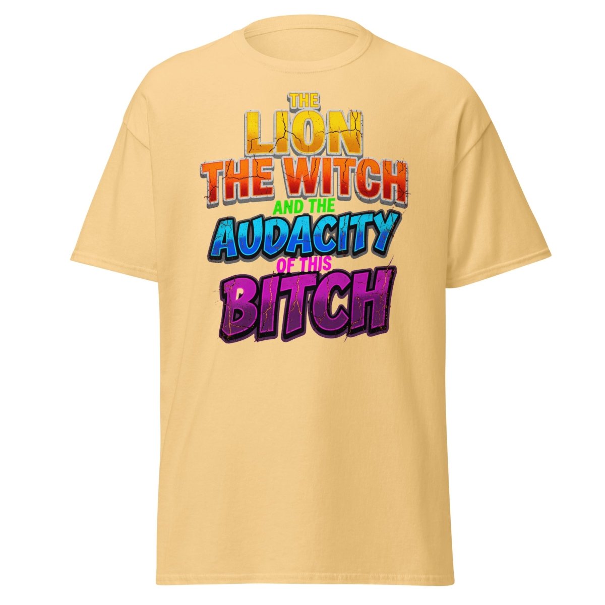 The Lion The Witch Audacity of This Bitch Funny T-Shirt - Yellow Haze - TeeRipple