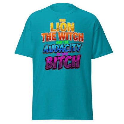 The Lion The Witch Audacity of This Bitch Funny T-Shirt - Tropical Blue - TeeRipple