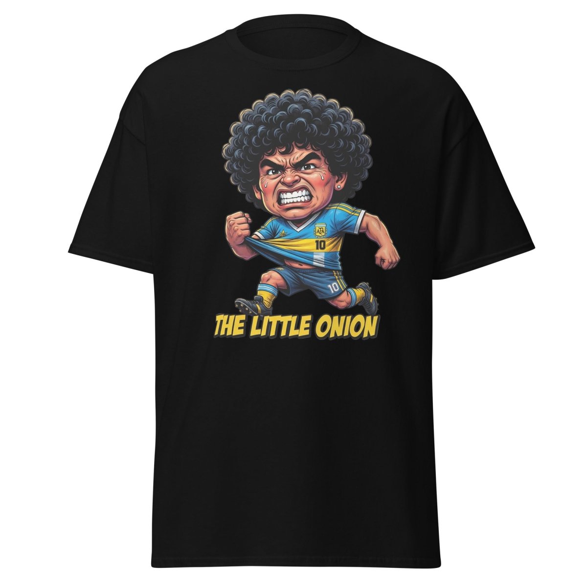 The Little Onion Maradona T-Shirt – Funny Argentina Soccer Tee - Black - TeeRipple