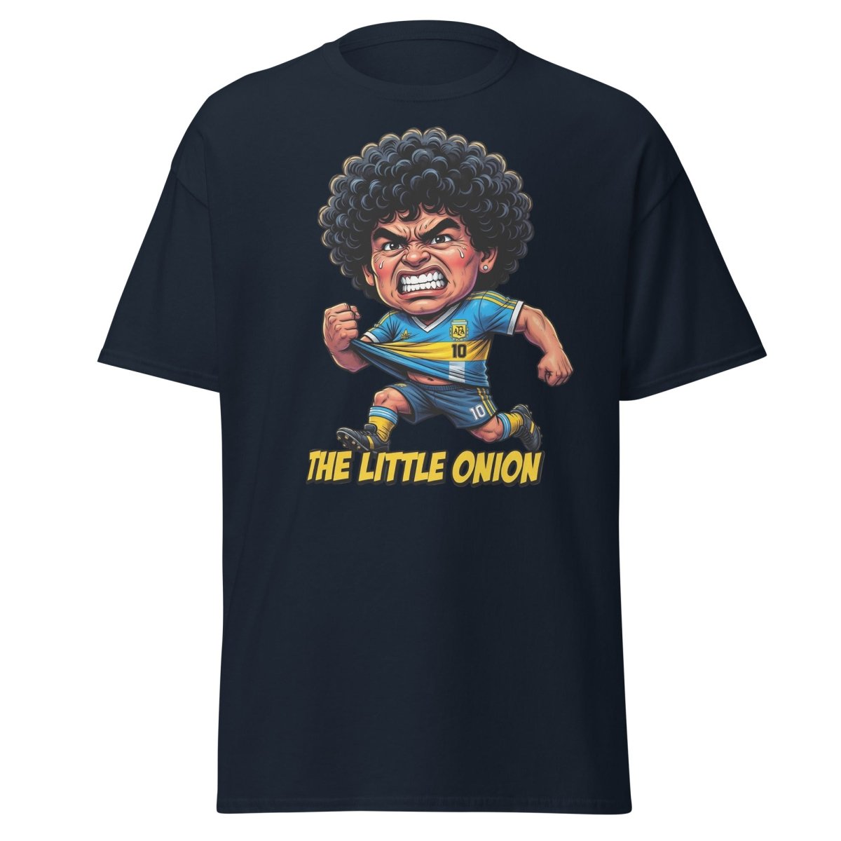 The Little Onion Maradona T-Shirt – Funny Argentina Soccer Tee - Navy - TeeRipple