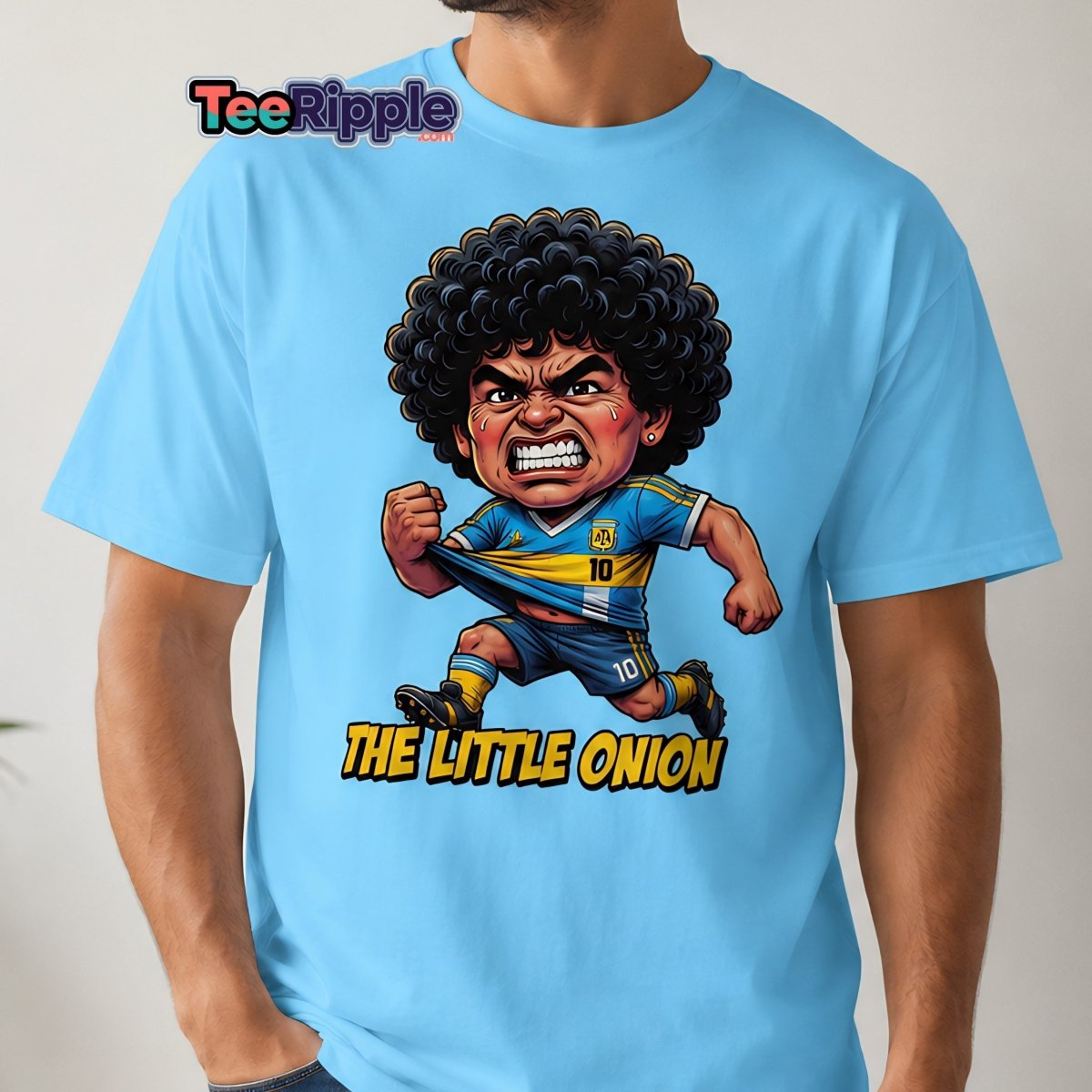 The Little Onion Maradona T-Shirt – Funny Argentina Soccer Tee - Maroon - TeeRipple