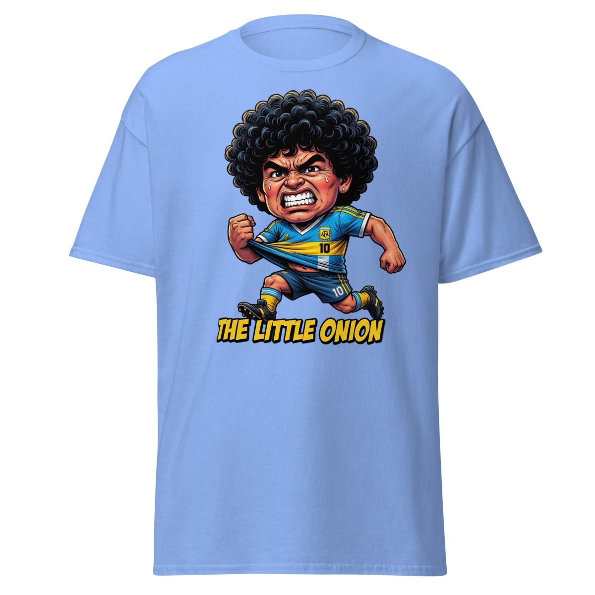 The Little Onion Maradona T-Shirt – Funny Argentina Soccer Tee - Carolina Blue - TeeRipple