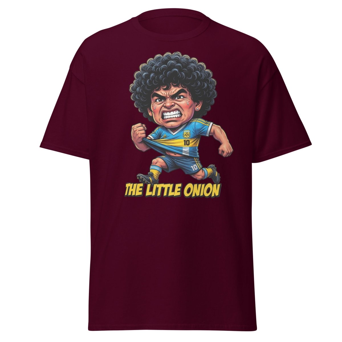 The Little Onion Maradona T-Shirt – Funny Argentina Soccer Tee - Maroon - TeeRipple
