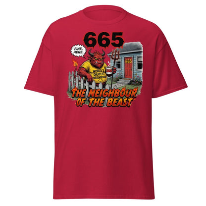 The Neighbour of the Beast Funny Devil T-Shirt - Cardinal - TeeRipple