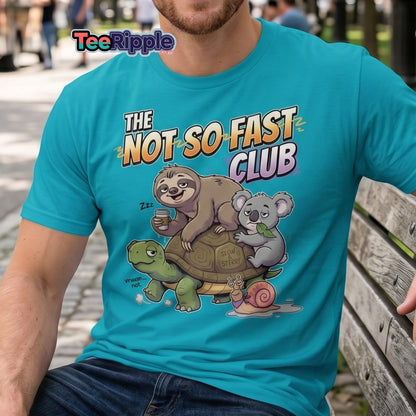 The Not So Fast Club Funny Slow Animals T-Shirt - Dark Heather - TeeRipple