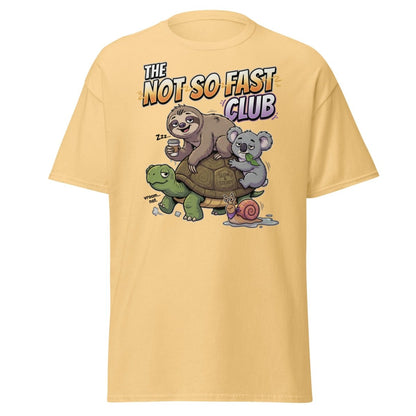 The Not So Fast Club Funny Slow Animals T-Shirt - Yellow Haze - TeeRipple