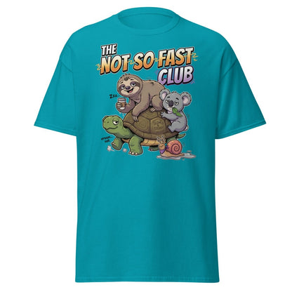 The Not So Fast Club Funny Slow Animals T-Shirt - Tropical Blue - TeeRipple