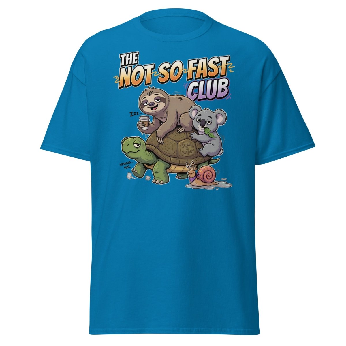 The Not So Fast Club Funny Slow Animals T-Shirt - Sapphire - TeeRipple