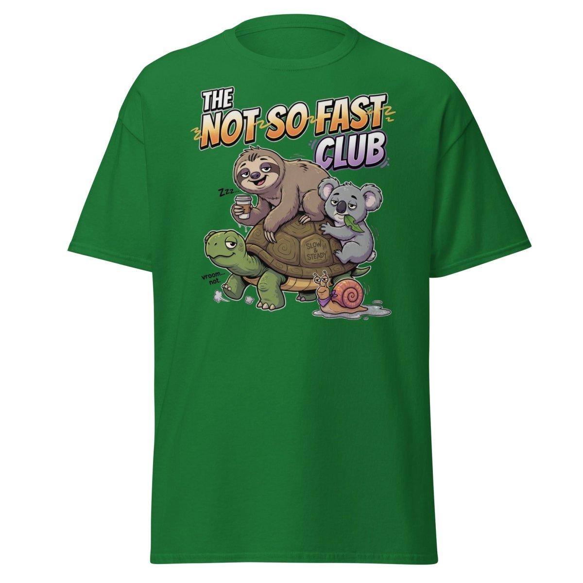 The Not So Fast Club Funny Slow Animals T-Shirt - Turf Green - TeeRipple