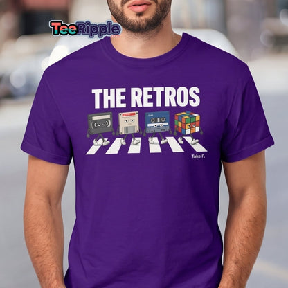 The Retros Abbey Road Parody T-Shirt - Maroon - TeeRipple