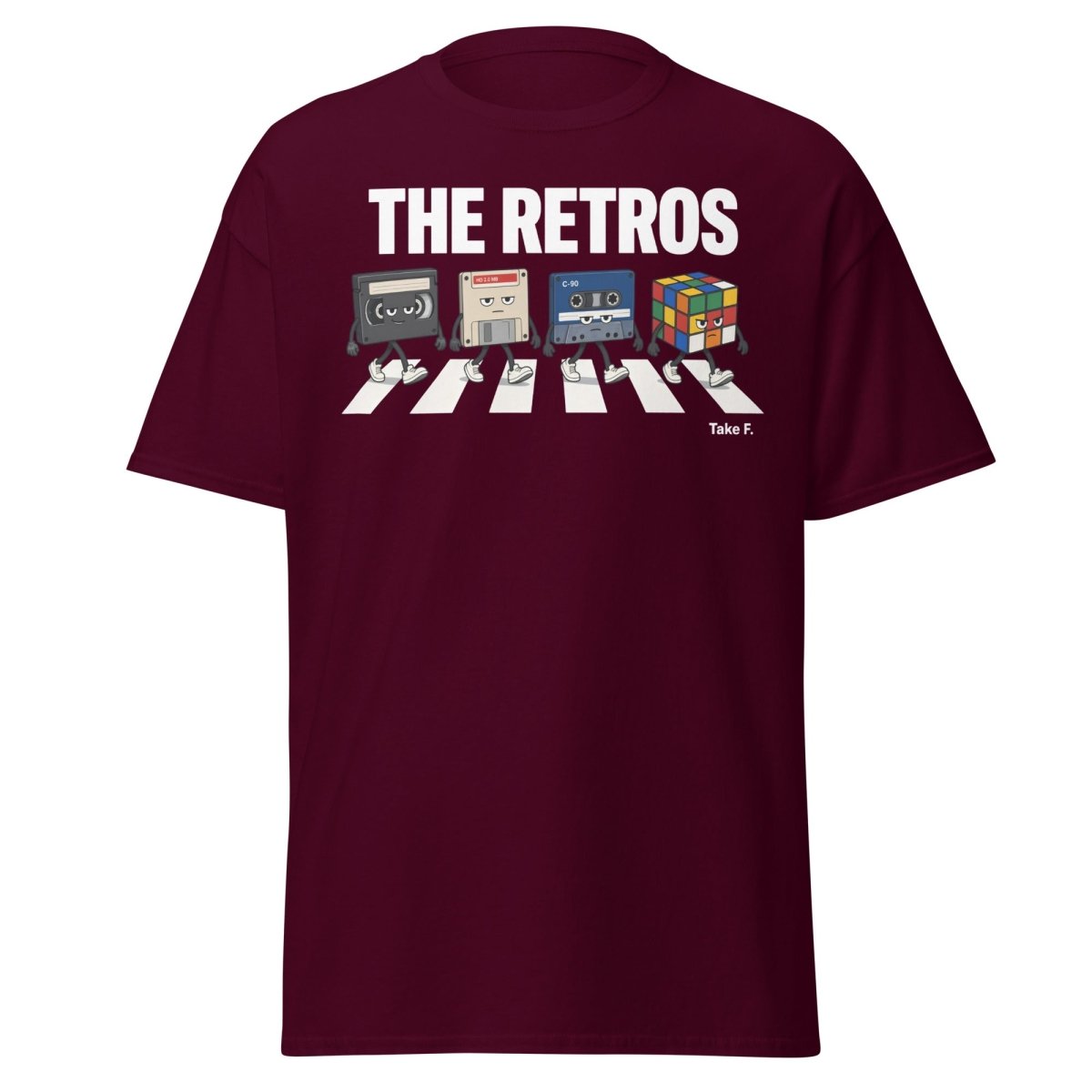 The Retros Abbey Road Parody T-Shirt - Maroon - TeeRipple