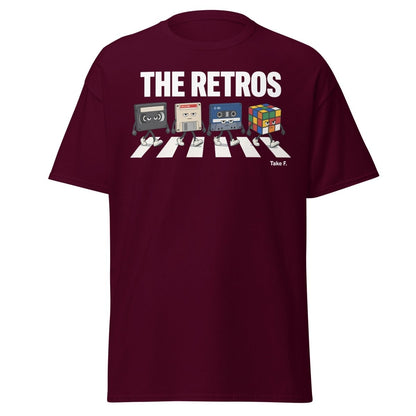 The Retros Abbey Road Parody T-Shirt - Maroon - TeeRipple