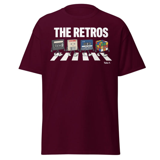 The Retros Abbey Road Parody T-Shirt - Maroon - TeeRipple