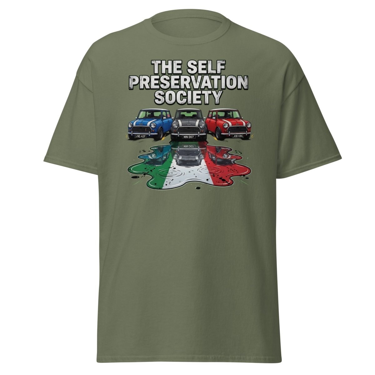 The Self Preservation Society Mini Cars T-Shirt - Military Green - TeeRipple