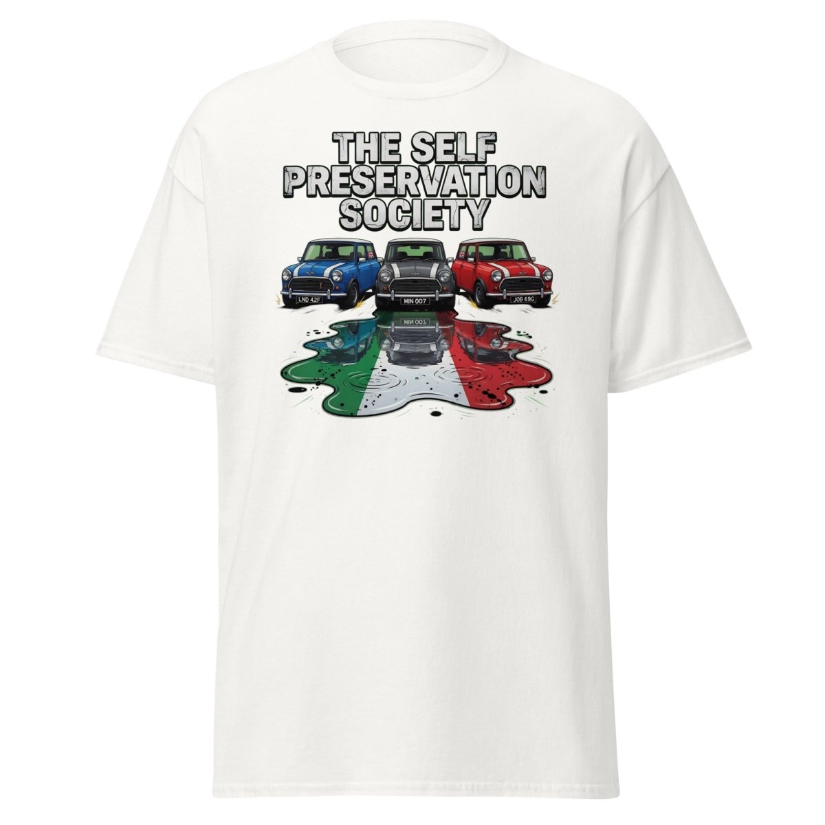 The Self Preservation Society Mini Cars T-Shirt - White - TeeRipple