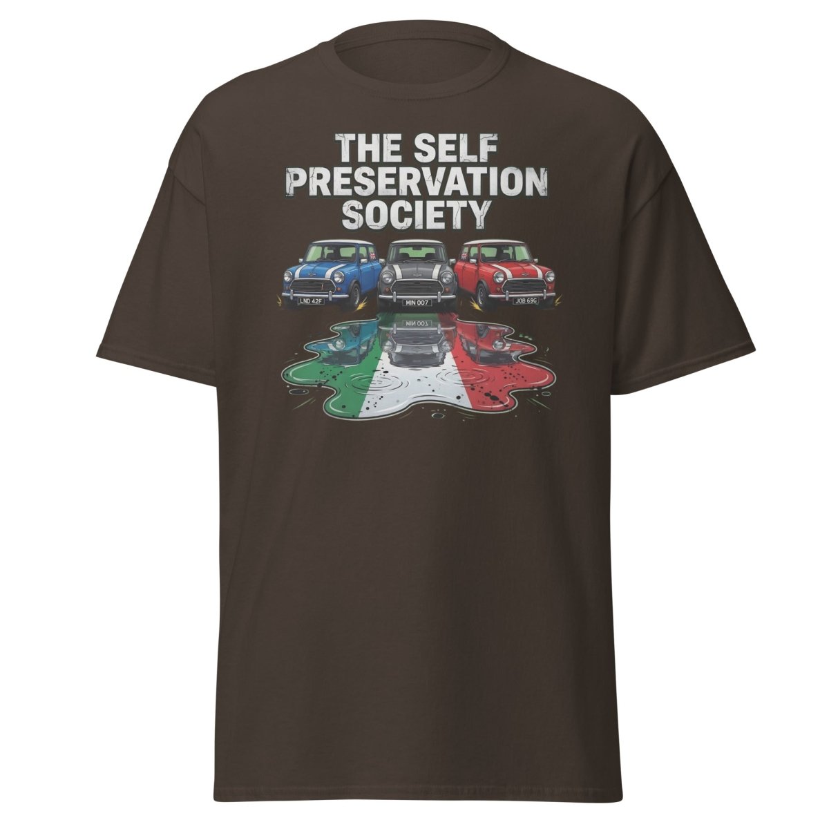 The Self Preservation Society Mini Cars T-Shirt - Dark Chocolate - TeeRipple